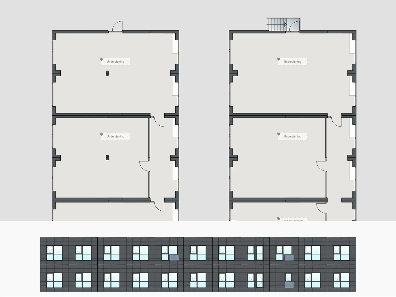 1056m² skolemodul skabelon