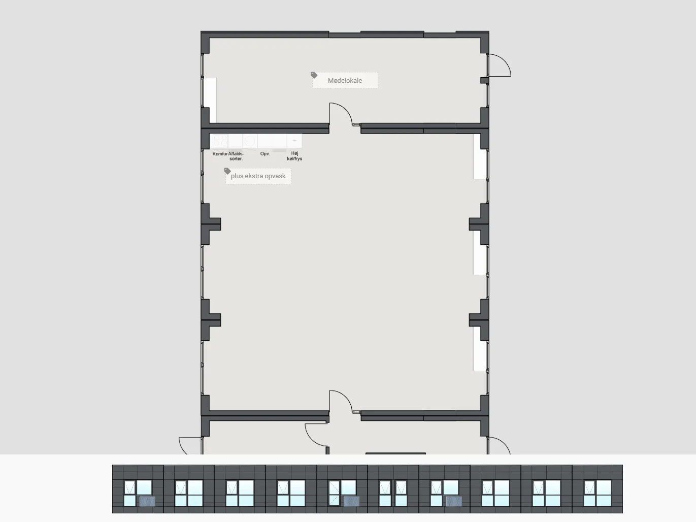 480m² kontormodul skabelon